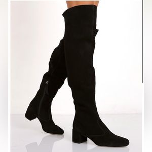 Matisse Reginald Over The Knee Boot Black Suede Size 8